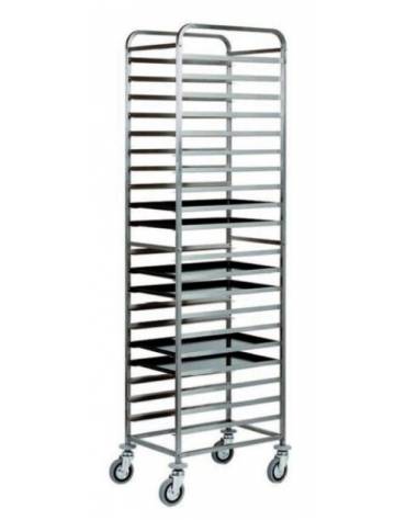 Carrello portateglie in acciaio inox - portata 20 teglie 60x40 distranza fra guide 6 cm - cm 51x80x177h