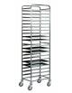 Carrello portateglie in acciaio inox - portata 20 teglie 60x40, distranza fra guide 6 cm - cm 52x72x182h