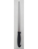 COLTELLO PROSCIUTTO STRETTO IN ACCIAIO AISI 420 E MANICO GOMMATO - Lunghezza lama mm 300
