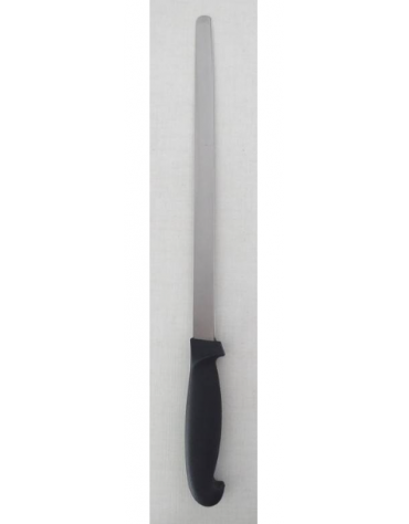 COLTELLO PROSCIUTTO STRETTO IN ACCIAIO AISI 420 E MANICO GOMMATO - Lunghezza lama mm 300