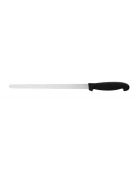 COLTELLO PROSCIUTTO STRETTO IN ACCIAIO AISI 420 E MANICO GOMMATO - Lunghezza lama mm 300