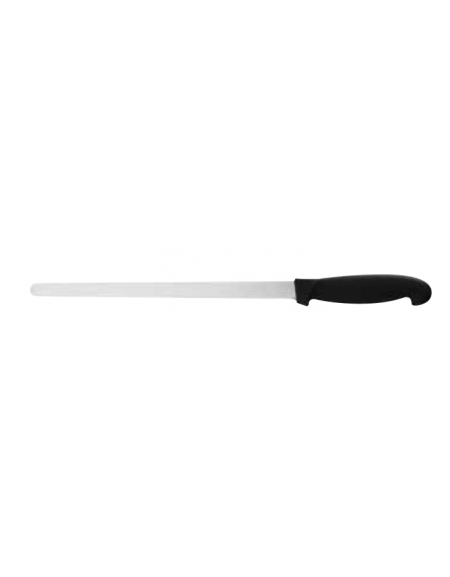 COLTELLO PROSCIUTTO STRETTO IN ACCIAIO AISI 420 E MANICO GOMMATO - Lunghezza lama mm 300