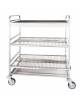 Carrello scolapiatti inox, capacità 2 ripiani scolapiatti e 1 per bicchieri, piano raccogli gocce - cm 110x62x134h
