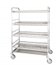 Carrello scolapiatti in acciaio inox, capacità 4 ripiani, piano raccogli gocce - cm 110x62x160h
