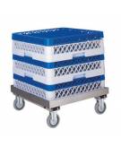 Carrello vasca portacestelli inox, senza Manico per conduzione - cm 52x52x20h
