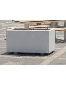 Fioriera rettangolare in calcestruzzo armato con acciaio zigrinato e zincato - cm 150x50x55h