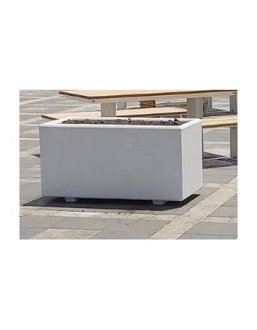 Fioriera rettangolare in calcestruzzo armato con acciaio zigrinato e zincato - cm 150x50x55h