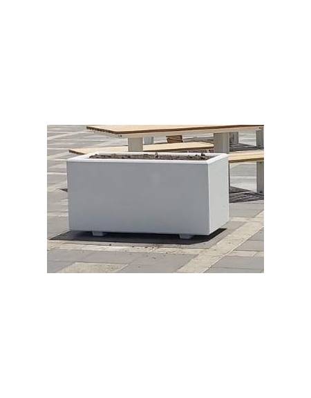 Fioriera rettangolare in calcestruzzo armato con acciaio zigrinato e zincato - cm 150x50x55h
