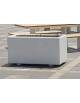 Fioriera rettangolare in calcestruzzo armato e graniglia di marmo con acciaio zigrinato e zincato - cm 150x70x65h -Colore Bianco