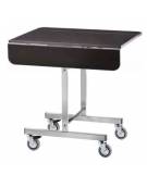 Carrello rettangolare breakfast inox e legno, ripiano ribaltabile. Colore Carbon - cm 80x53x80h