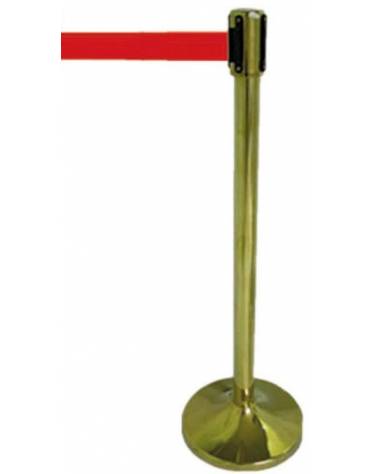 Asta dorata con nastro avvolgibile mt.2 Rosso, Altezza 100 cm