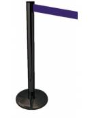 Asta nera con nastro avvolgibile mt 2 - colore Blu - Altezza 100 cm