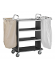 Carrello portabiancheria inox, 4 ripiani in laminato - colore Carbon - cm 90/143x50x123h