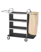 Carrello portabiancheria in acciaio inox, 4 ripiani in laminato - colore Carbon - cm 110/143x50x123h