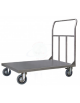Carrello con pianale lamiera 12/10, struttura inox alimentare AISI 304 - 2 ruote fisse, 2 girevoli Ø cm 20 - piano cm 80x120