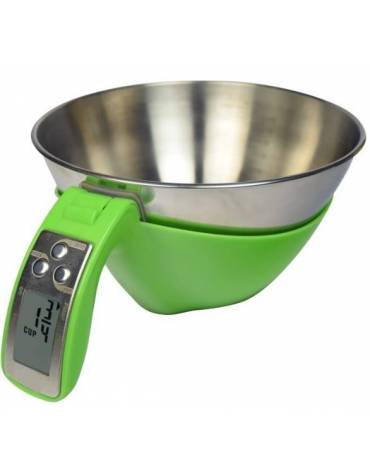 BILANCIA ELETTRONICA VERDE CON CIOTOLA ACCIAIO INOX - PORTATA KG 5 - mm 120x250x115h