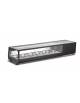 Vetrina refrigerata per sushi con vetro frontale dritto statica +0 °C ∾ +12 °C con 6 vaschette GN 1/3 incluse - cm 152,9x40,6x31