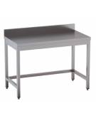 Tavolo inox con cornice e alzatina cm.  100x70x85/90h
