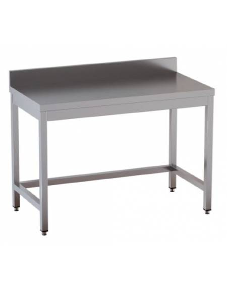 Tavolo inox con cornice e alzatina cm.  100x70x85/90h