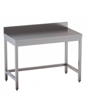Tavolo inox con cornice e alzatina cm.  110x70x85/90h