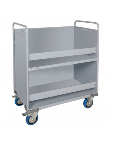 Carrello porta faldoni/fascicoli a 2 Piani - Piccolo - 4 ruote gomma antitraccia Ø125 - cm 46,5x79,5x105h