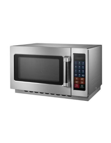 Forno Microonde acciaio inox digitale - Grande volume lt 35 GN 2/3 - Potenza resa W 1000 - 5 Livelli di potenza - mm 553x485x343
