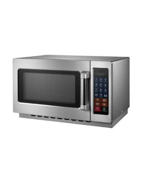 Forno Microonde acciaio inox digitale - Grande volume lt 35 GN 2/3 - Potenza resa W 1000 - 5 Livelli di potenza - mm 553x485x343