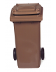 Pattumiera per raccolta differenziata - MARRONE - Contenitore in polietilene - Litri 120 - Ruote cm20 - cm 55x48x93h