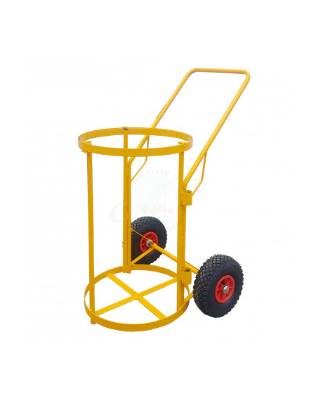 Carrello portasacco spazzatura - 2 ruote pneumatiche cerchio nylon Ø cm 26 - cm 62x77x108h