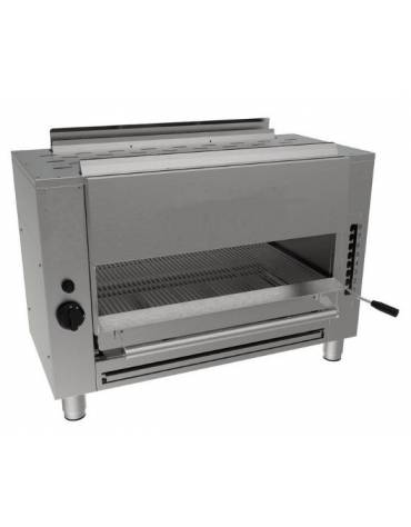 BROILER GRILL A GAS 850° - CARRELLO ESTRAIBILE REGOLABILE SU 8 LIVELLI - SUPERFICE COTTURA CM 70x38 - POTENZA GAS KW 12,8
