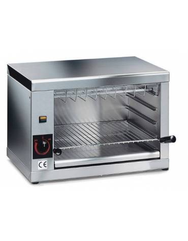Salamandra elettrica mobile in acciaio inox - Superficie utile mm 585x350 - 1 zona incandescente