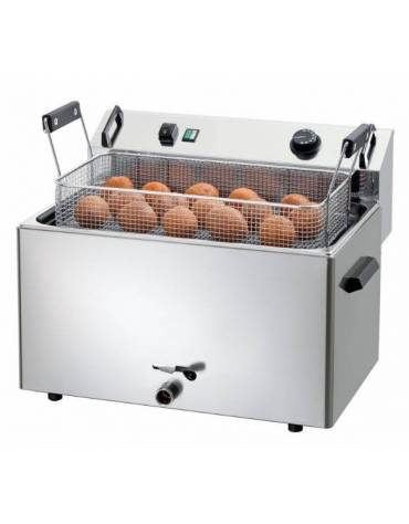 Friggitrice elettrica da banco per pasticceria Lt 16 - Dimensione cesto mm 475x235x80 - vasca mm 515x305x130 - Trifase