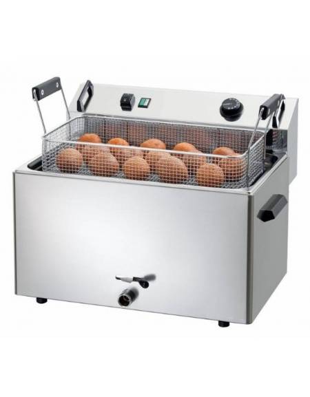 Friggitrice elettrica da banco per pasticceria Lt 16 - Dimensione cesto mm 475x235x80 - vasca mm 515x305x130 - Trifase