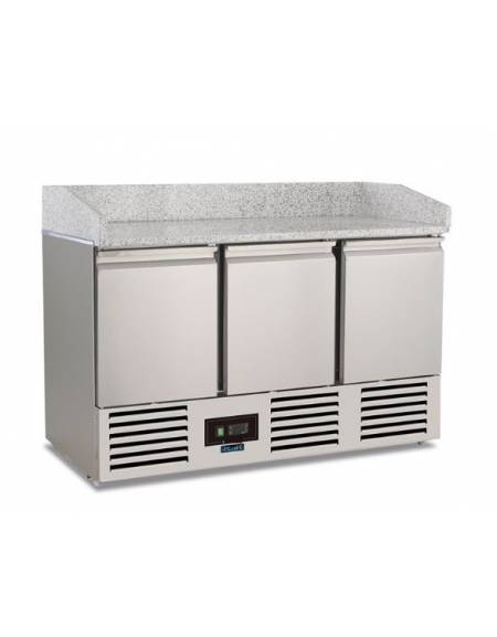 Banco pizza refrigerato ventilato, 2 porte, 7 cassetti - Lt. 485 -  -2°+8°C - mm 2010×800×1000h