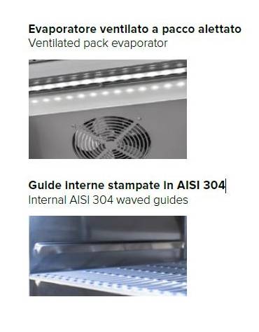 Armadio frigorifero inox ventilato 2 porte Lt.1400 -2°+8°C