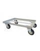 Carrello in Acciaio per Trasporto di 2 Contenitori 400x300 o 1 Contenitore 600x400  - 4 Ruote Girevoli In Gomma - cm 60x40x13h