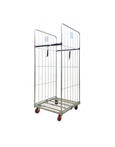 Carrello roll container 4 ruote (2 fisse - 2 girevoli) nylon Ø cm 10 - cm  80,5x71x180h