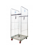 Carrello roll container - base con 4 ruote polipropilene (2 girevoli), 2 sponde laterali, 2 cinghie e 1 targa - cm 80,5x71x180h