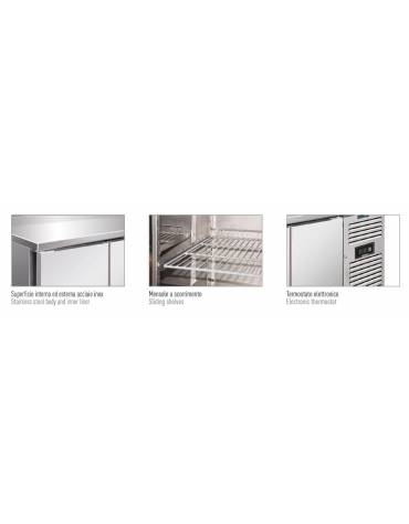 Tavolo refrigerato 4 Porte gastronorm in acciaio cm 223x70x85h