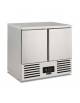 Banco Saladette in acciaio Inox AISI 304 - Refrigerazione statica +2° +8°C  - 2 porte - capacità 257 Lt. - cm 90x70x86h-Classe D