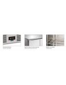 Banco Saladette in acciaio Inox AISI 304 ventilato  - 2 porte - capacità 240 Lt. - temp. -2° +8°C - GN 1/1 - mm 900x700x850h
