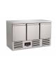 Banco Saladette in acciaio Inox AISI 304 -Refrigerazione statica +2° +8°C - 3 porte -capacità lt 400 -Classe C -cm 136,8x70x86h