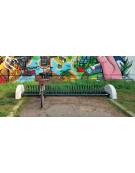 Portabici 7 posti con rastrelliera a spirale, realizzata in acciaio zincato e verniciato e fianchi in cemento - cm 277x75,2x42h