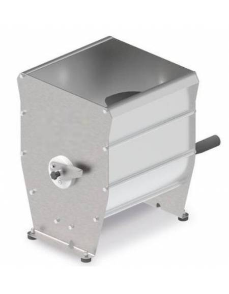 IMPASTATRICE MANUALE PER CARNE - Dimensioni Vasca mm 270x370 - Capacità Kg 30 - mm 589x325x439h