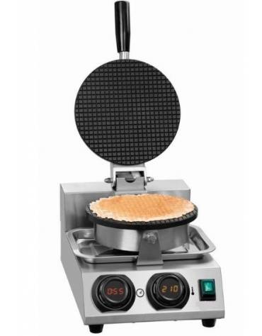 Macchina per cialde con piastra Ø mm 212 in alluminio rivestito - Potenza W 1000 - mm 255x460x250h