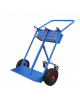 Carrello biposto per Bombole lt 40/50 con Ruote Antiforatura e Maniglione - Terza Ruota Posteriore