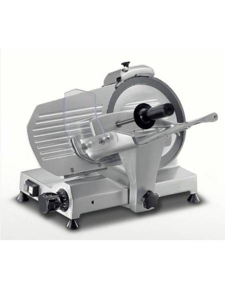 AFFETTATRICE A GRAVITA' IN ALLUMINIO ANODIZZATO LAMA DIAMETRO CM 25 - PIATTO MM 230x230 - SPESSORE TAGLIO MM 13