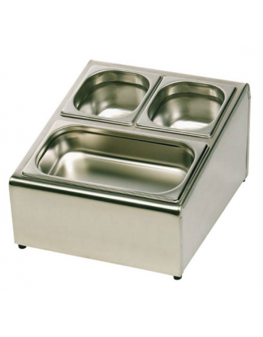ESPOSITORE GASTRONORM ACCIAIO INOX 4 GN. 1/6 H 150