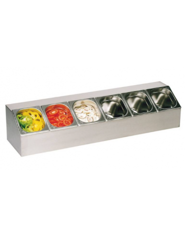 ESPOSITORE GASTRONORM ACCIAIO INOX 6 GN. 1/6 H 150