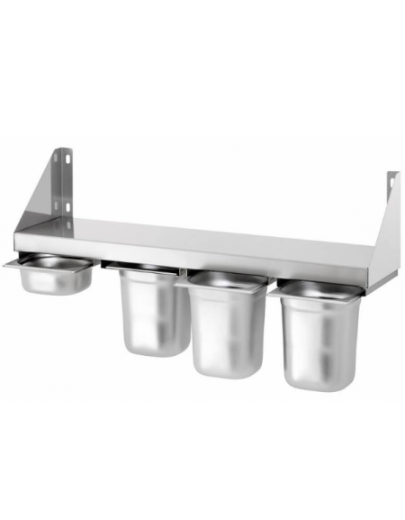 MENSOLA PORTA BACINELLE PER 4 GN 1/6 - portata max Kg 40 - mm 800x200x150h